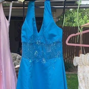 Halter top floor length gown